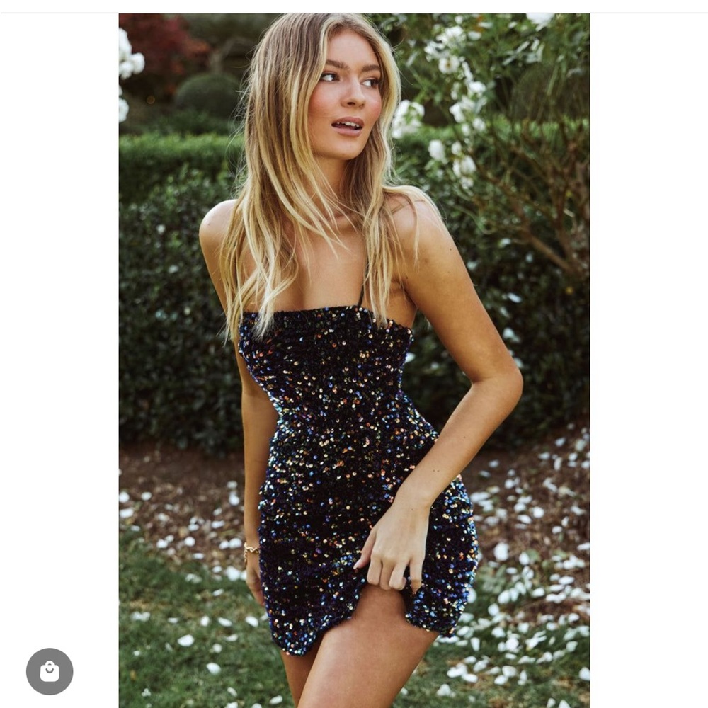 Atlanta Square Neckline Sequin Dress